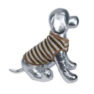 Designer Dog Apparel   Velour Striped Shirt for Dogs   Brown Striped 