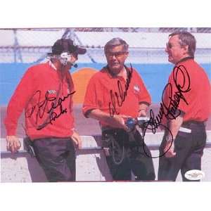  Rick Mears, Al Unser Sr & Johnny Rutherford Autographed 