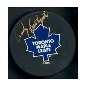  Andy Bathgate Autographed Hockey Puck