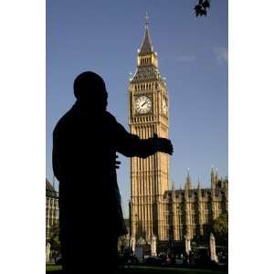  Statue of Nelson Mandela and Big Ben, Parliament Square by 