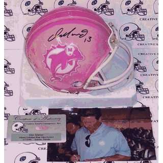  Signed Dan Marino Mini Helmet   Riddell Pink Sports 