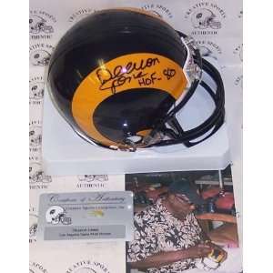 Deacon Jones Autographed/Hand Signed Los Angeles Rams Yellow Horn Mini 