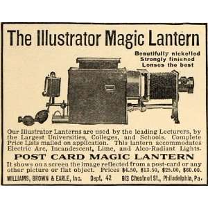  1911 Ad Williams Brown Earle Illustrator Magic Lantern 