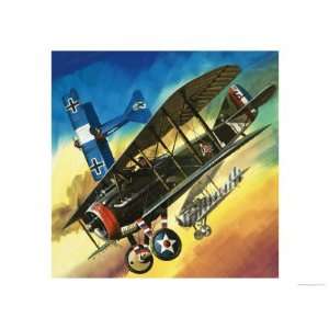Freedom of the Skies Yankee Super Ace. Edward Rickenbacker Art Giclee 