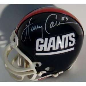 Harry Carson Autographed Mini Helmet   Autographed NFL Mini Helmets 