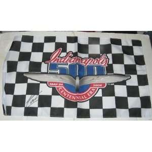 2009 Helio Castroneves Indianapolis 500 SIGNED Flag COA   NFL Flags 