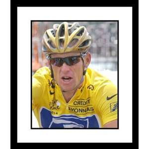 Lance Armstrong Framed Photo   Tour de France Helmet On