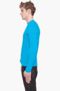 Raf Simons Blue Ribbed Sweater for men  