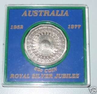   Coin   AU, Issued too celebrate THE SILVER JUBILEE OF QUEEN ELIZABETH