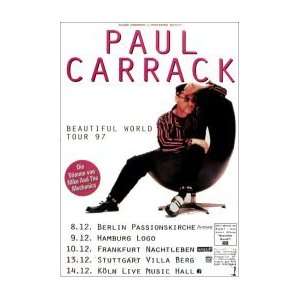  PAUL CARRACK Beautiful World Tour 1997 Music Poster: Home 