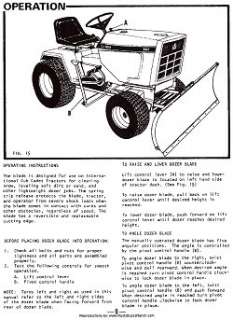   Cadet 54 inch Dozer Blade Dirt Snow Setting Up and Parts Manual  