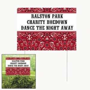  Personalized Red Wild West Yard Sign   Party Decorations 