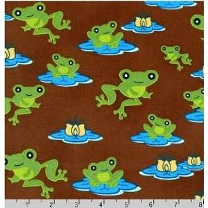  Robert Kaufman Toyland Frog Brown Fabric Arts, Crafts 