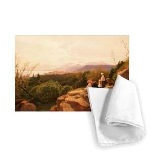 An Alpine scene by Heinrich Rudolf Schuster   Tea Towel 100% Cotton 