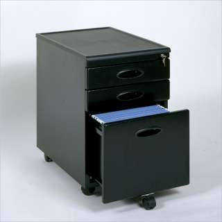 Drawer Mobile Metal File Cabinet in Black Finish by S  