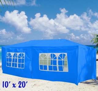 10 x 20 Party Tent Gazebo Canopy with Side Walls Blue  