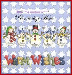 Christmas 5 Snowmen Family Personalized Candy Wrappers  