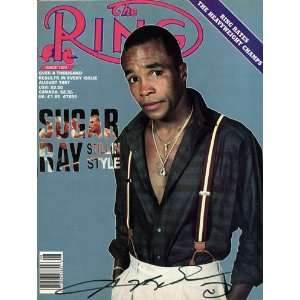 Sugar Ray Leonard Autographed Ring Magazine   August 1987