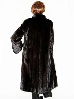   FEMALE Black brown mink fur coat jacket Guarino Furs 66 sweep  