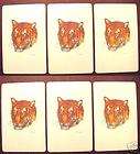 LOT OLD MINT SINGLE PLAYING CARD TIGER ART BY GAITHER