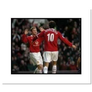 Ruud van Nistelrooy and Wayne Rooney Manchester United Double Matted 