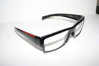 Nerd Clear Glasses new Style Wayfarer flat black Red Stripe frame 