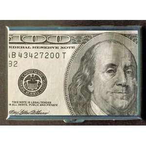 100 DOLLAR BILL BEN FRANKLIN ID Holder Cigarette Case or Wallet: Made 