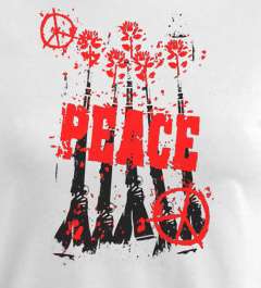 Retro Peace Women T Shirt flower guns retro hippie 60s  