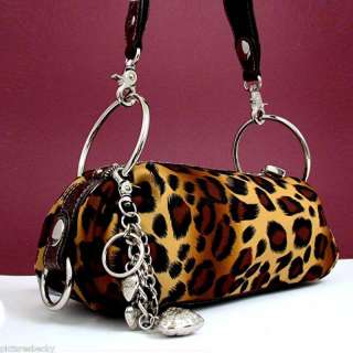 Kathy Van Zeeland Brown Leopard Handbag Bag Purse  