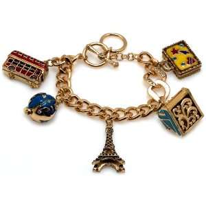   Diamond Eiffel Tower Paris Travel Designer Fashion Bracelet Jewelry