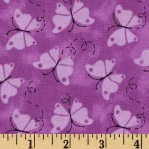  44 Wide Charms Butterflies Violet Fabric By The Yard 