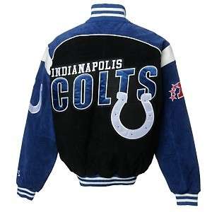 Colts NFL Full Zip Suede Varsity Jacket by GIII SMALL FREE USA 