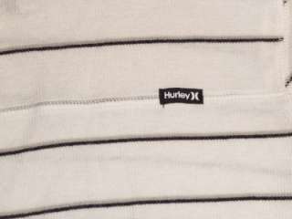 Hurley Mens White/Black Stripe Thermal Shirt New NWT  