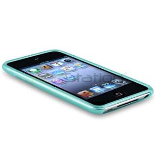 Blue Soft Rubber Skin Cover Case Accessory For Apple iPod Touch 4 G 4G 
