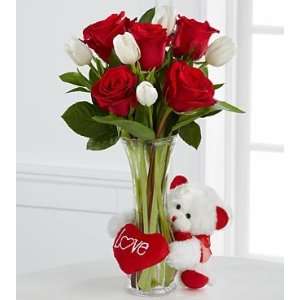   Yours Valentines Day Flower Bouquet   10 Stems   Vase Included