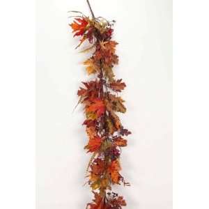   of 2 Fall Foliage, Feather & Berry Decorative Thanksgiving Garlands 6