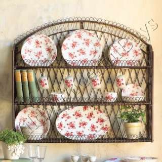 FRENCH COUNTRY Wire Loop WALL 3 SHELF Rack Dish NEW  