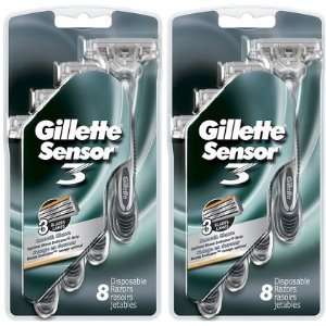  Gillette Sensor3 Smooth Shave Disposable Razors 8 ct, 2 ct 