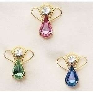   48 Birthstone Assorted Gold Plated Angel Pins #19219