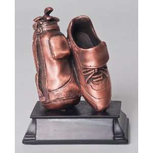   inch Copper Color Golf Bag And Shoe Figurine Statue