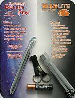 Fisher Chrome Bullet Pen with Bale & Mini Mag Light  
