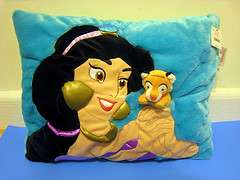  Princess Jasmine w/ Raja Tiger Plush Pillow unused 