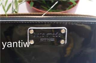   Pasadena Black Patent Leather Neda Zip Around Wallet Coin Purse  