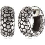 Zina Sterling Silver Round Snap Hoop Earrings With Stingray Texture In 