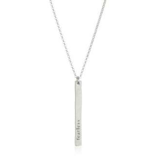 Dogeared Mantra Fearless, Silver Bar Necklace, 18   designer shoes 