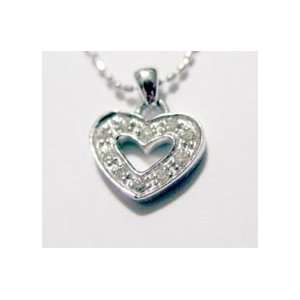 Sydney Evan 14k white gold Diamond Heart Necklace