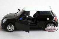 New MINI COOPER S 1:32 Diecast Model Car Black with Sound and Light 
