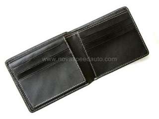 Real~Carbon~Fiber~Genuine~Leather~Black~Wallet~Fold~Wht  