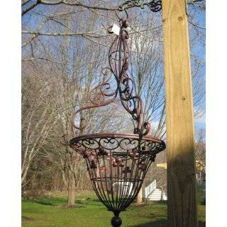 Victorian Design Hanging Basket Iron Antique Rust Finish
