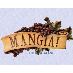Mangia Italian Style Wall plaque statue EAT Sculpture (The digital 